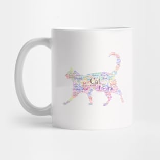 Cat Kitten Silhouette Shape Text Word Cloud Mug